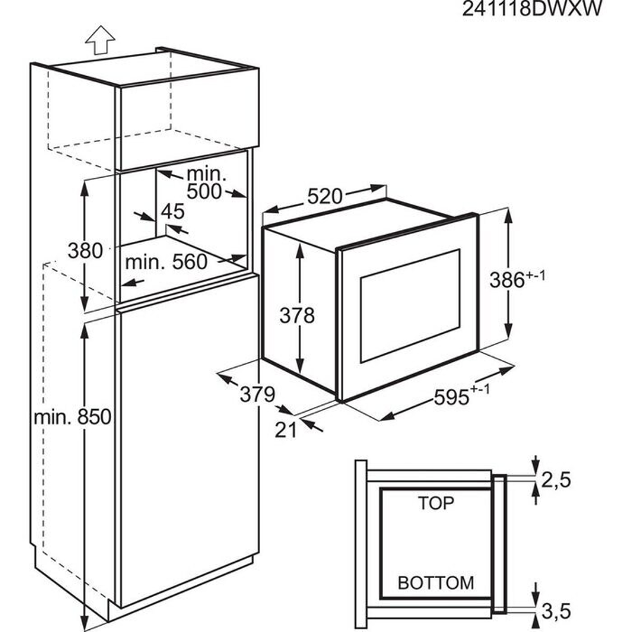 Ugradbena mikrovalna pećnica AEG OS5GM251EB