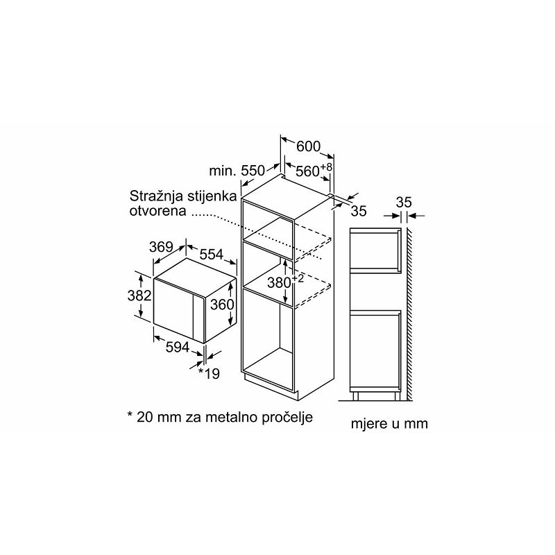 Ugradbena mikrovalna pećnica Bosch BFL554MS0