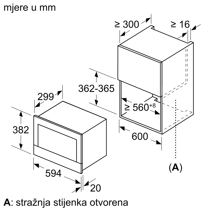Ugradbena mikrovalna pećnica Bosch BFL634GW1