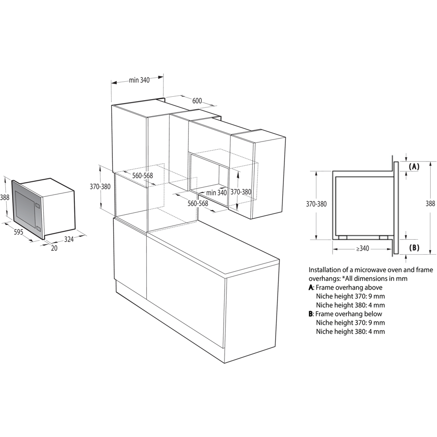 Ugradbena mikrovalna pećnica Gorenje BMX201AG1BG