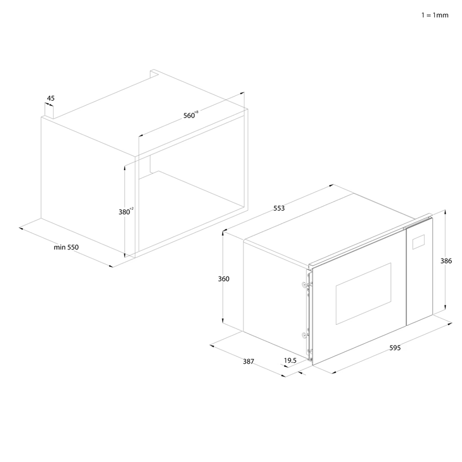Ugradbena mikrovalna pećnica Haier H38FMWID627N Grill