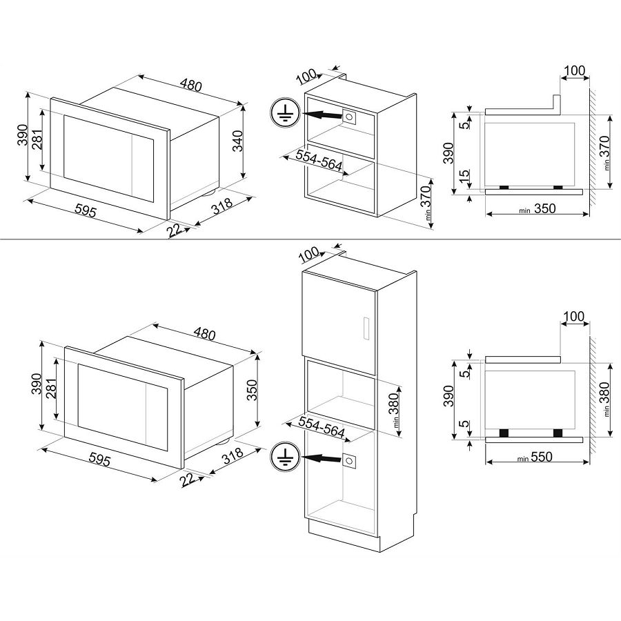 Ugradbena mikrovalna pećnica Smeg FMI320X2