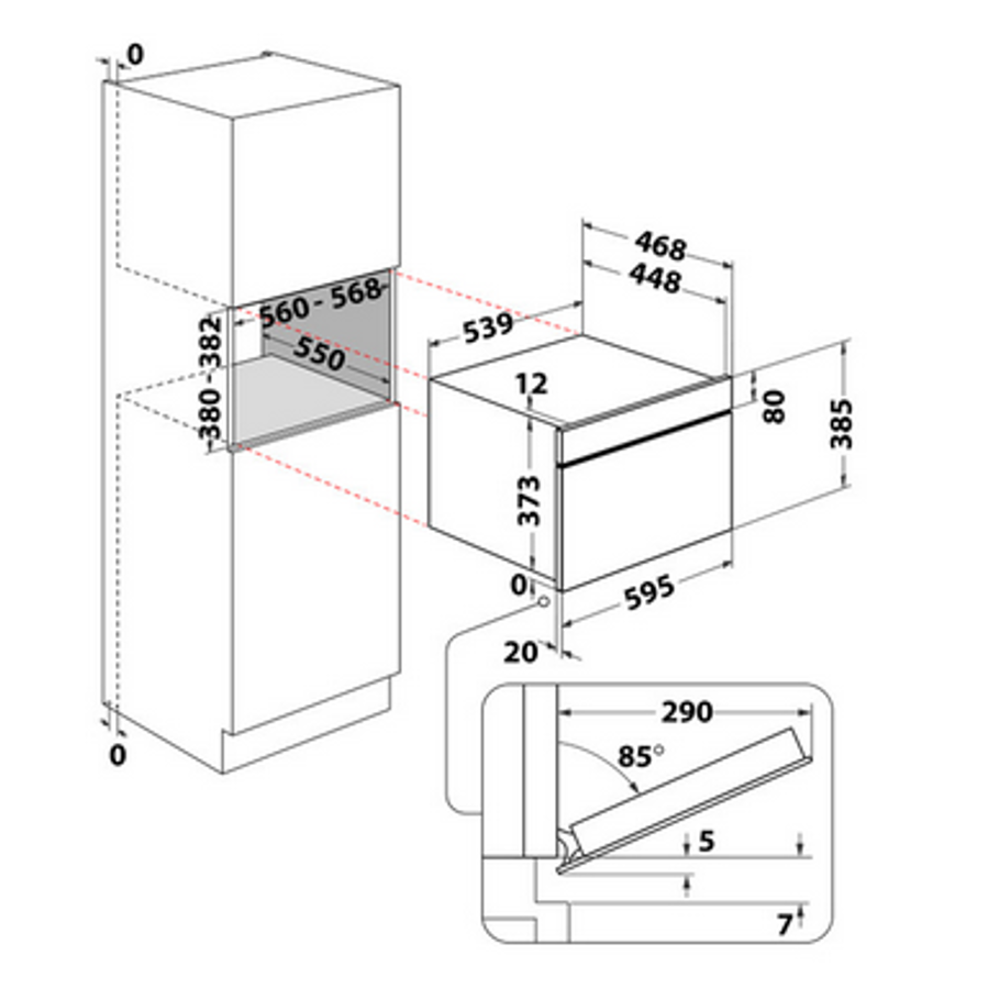 Ugradbena mikrovalna pećnica Whirlpool WMD54MBA Grill