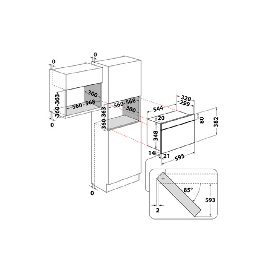 Ugradbena mikrovalna pećnica Whirlpool WMN571BX