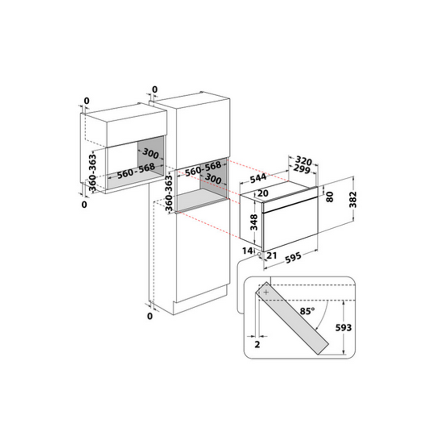 Ugradbena mikrovalna pećnica Whirlpool WMN574BXA Grill
