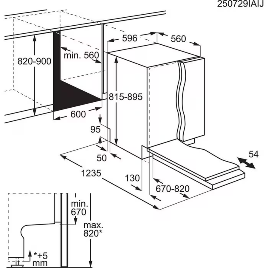 Ugradbena perilica posuđa AEG GI8200X5TN ComfortLift WiFi AirDry