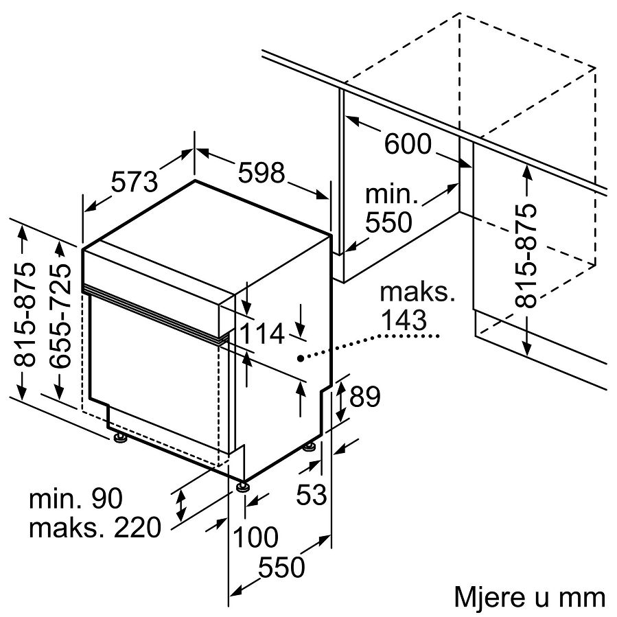 Ugradbena perilica posuđa Bosch SMI4HCS19E