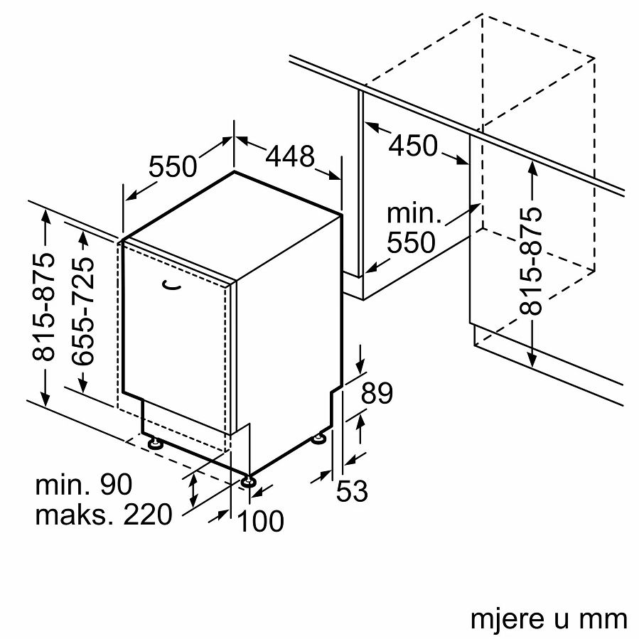 Ugradbena perilica posuđa Bosch SPV4HMX49E