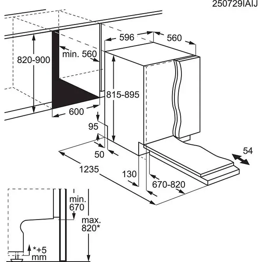Ugradbena perilica posuđa Electrolux E82IX220ST AirDry MatBlack