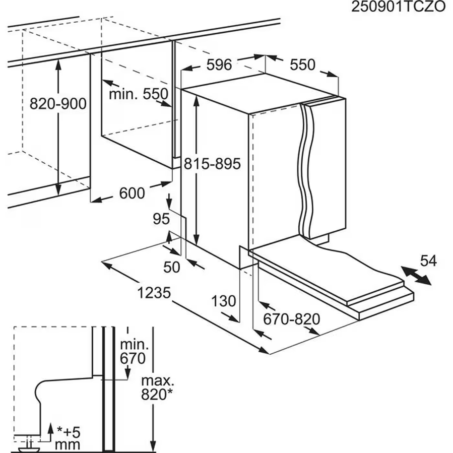 Ugradbena perilica posuđa Electrolux E82LC500S ComfortLift AirDry