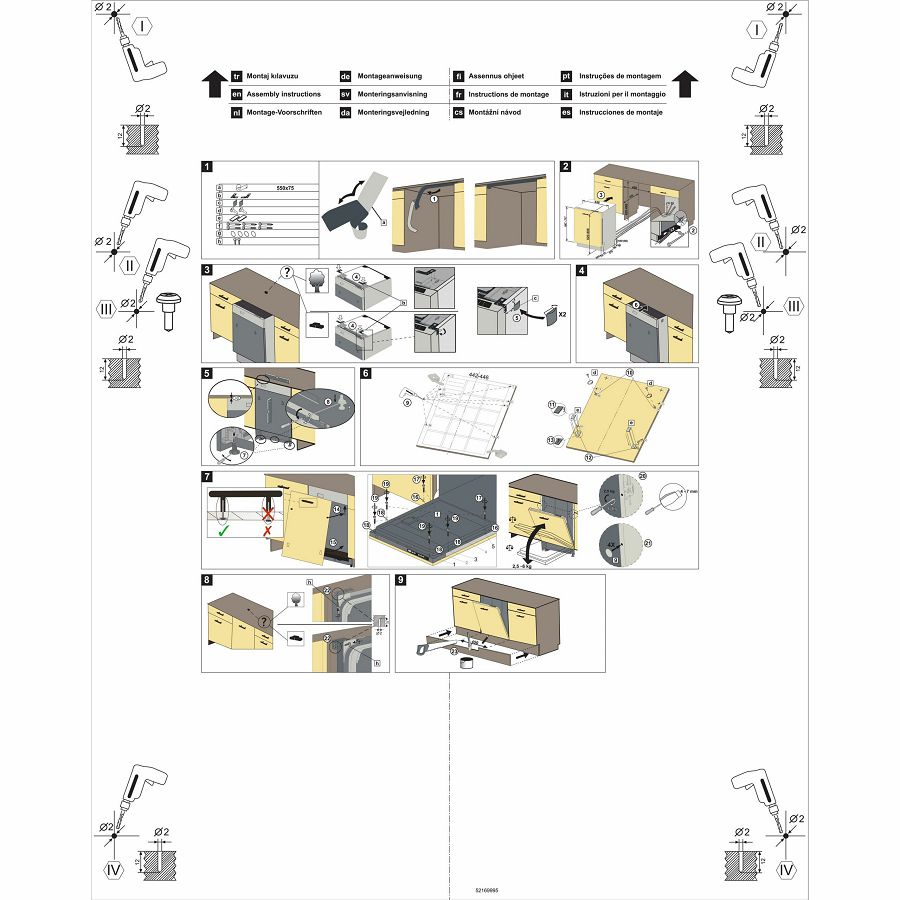 Ugradbena perilica posuđa Končar PP45I.AL6N