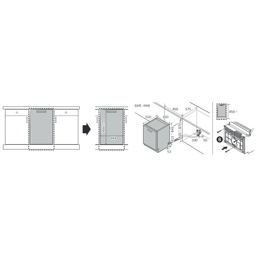 Ugradbena perilica posuđa Samsung DW50R4060BB/EO