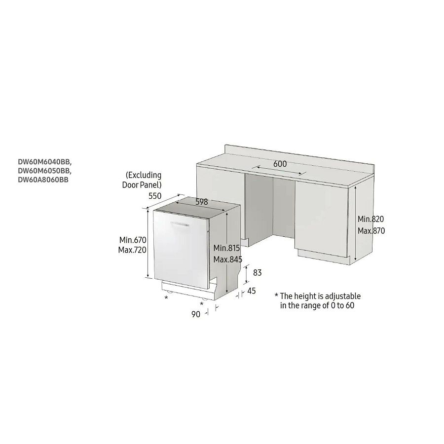 Ugradbena perilica posuđa Samsung DW60M6070IB/ET