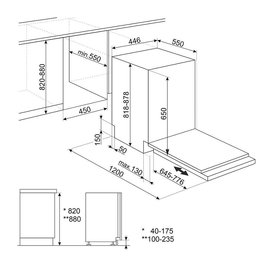 Ugradbena perilica posuđa Smeg ST4522IN