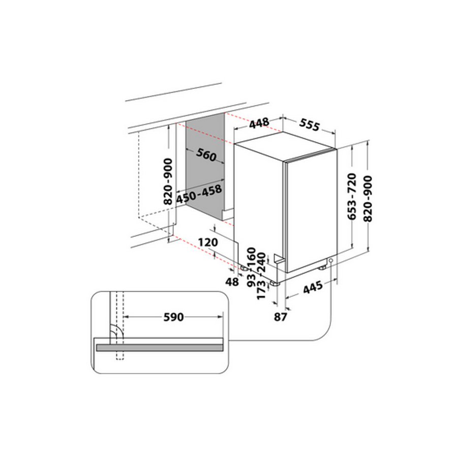 Ugradbena perilica posuđa Whirlpool WH6IB10BS7LA0