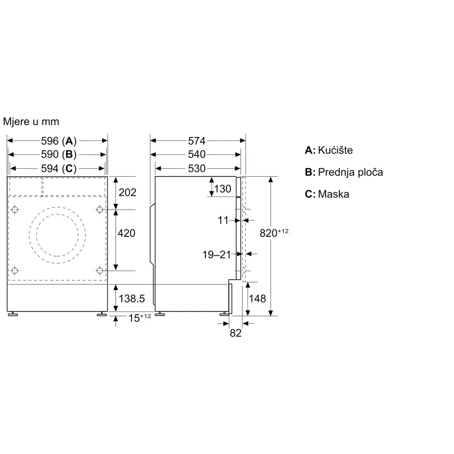 Ugradbena perilica sušilica rublja Bosch WKD28490EU