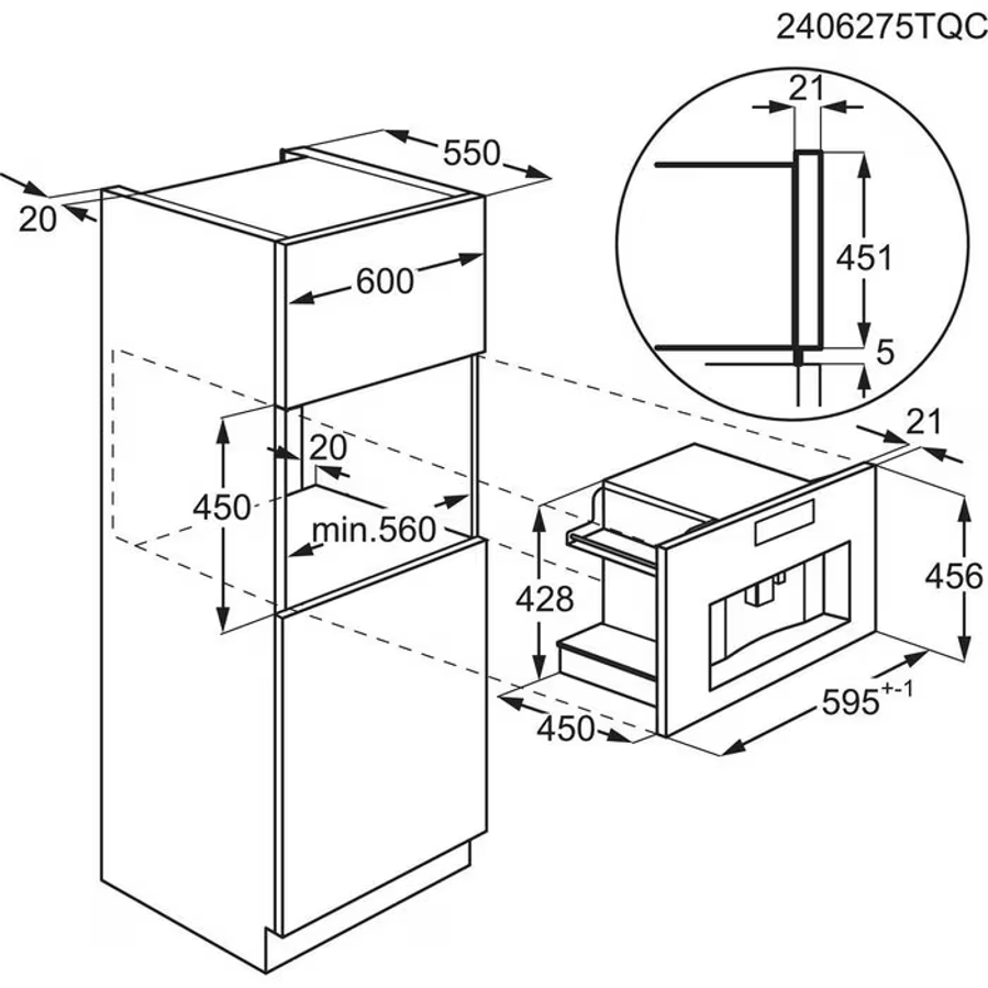 Ugradbeni aparat za kavu Electrolux EBC95T MattBlack + BlackGlass