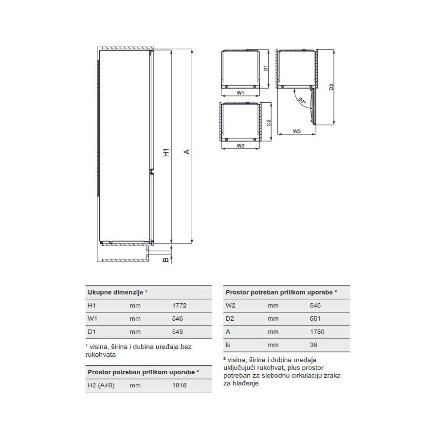 Ugradbeni hladnjak AEG TSC7G181ES