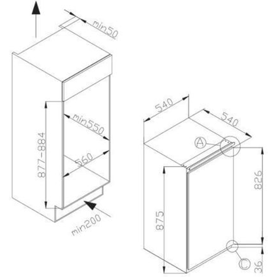 Ugradbeni hladnjak Amica BM132.3i(E)