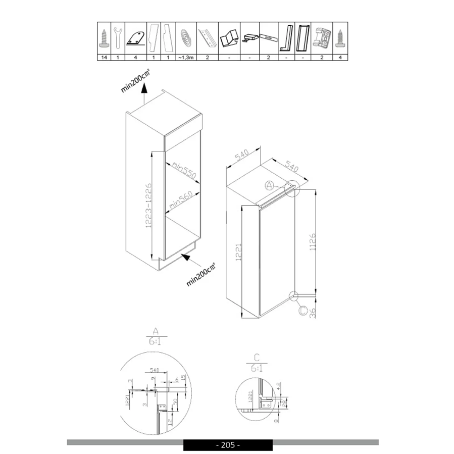 Ugradbeni hladnjak Amica BM210.4i(E)