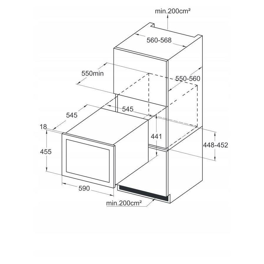 Ugradbeni hladnjak za vino Amica WCB2K60B36.1