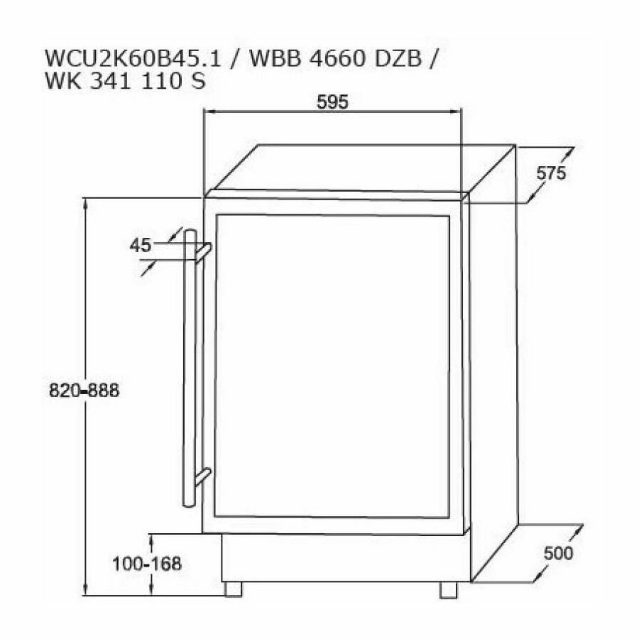 Podpultni hladnjak za vino Amica WK341 110-1S