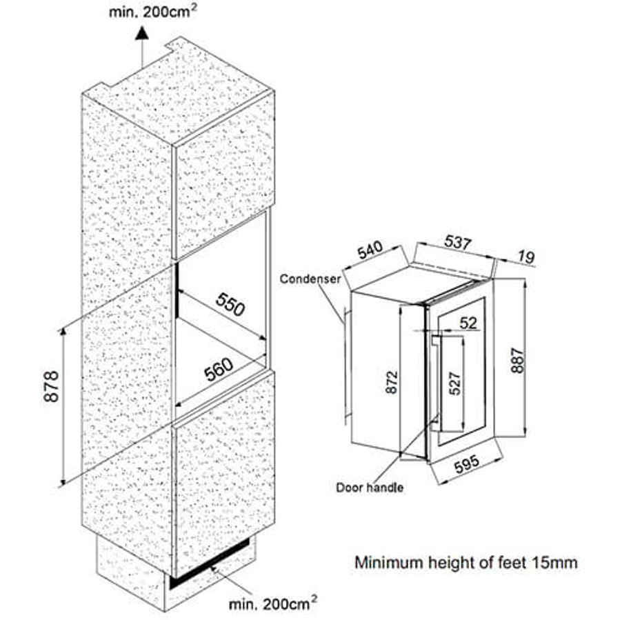 Ugradbeni hladnjak Avintage AVI47XDZA