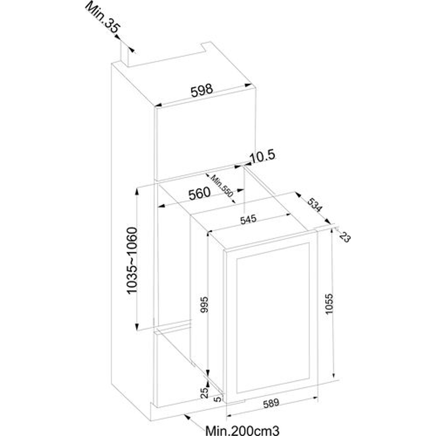 Ugradbeni hladnjak Avintage AVI76PREMIUM