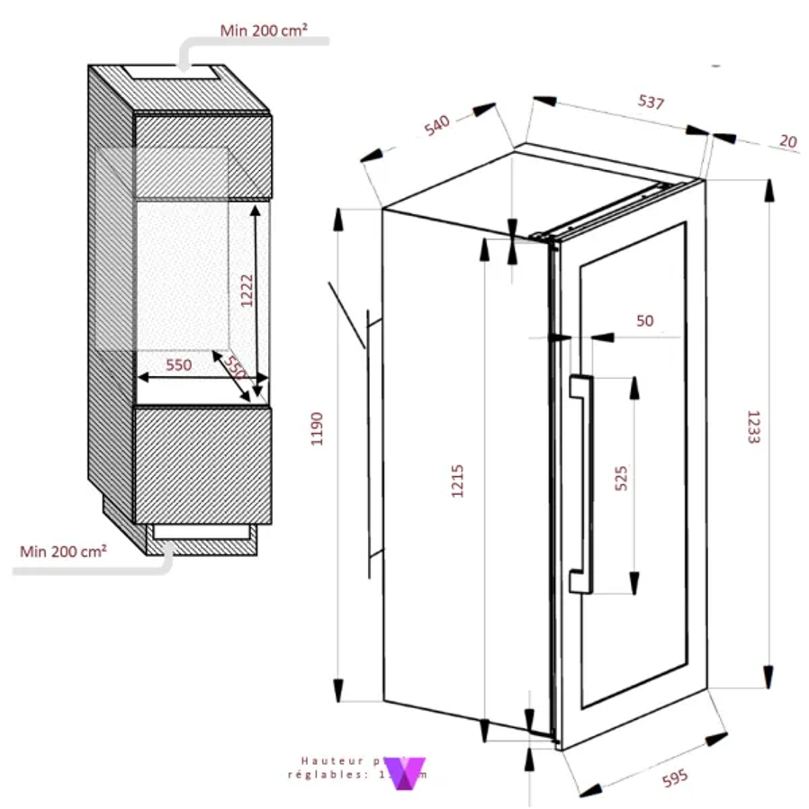 Ugradbeni hladnjak Avintage AVI81XDZA