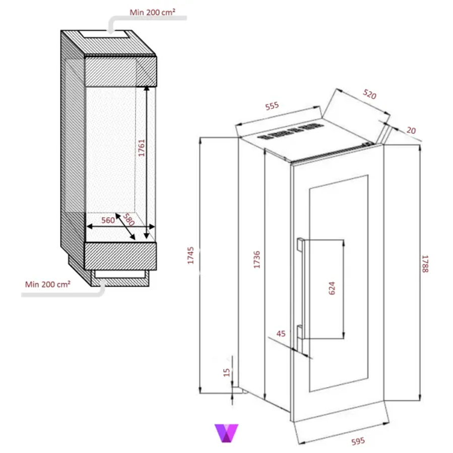 Ugradbeni hladnjak Avintage AVI98AC3ZI