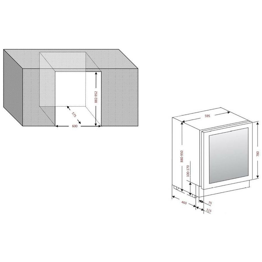 Ugradbeni hladnjak za vino Avintage AVU61DHD - 88cm