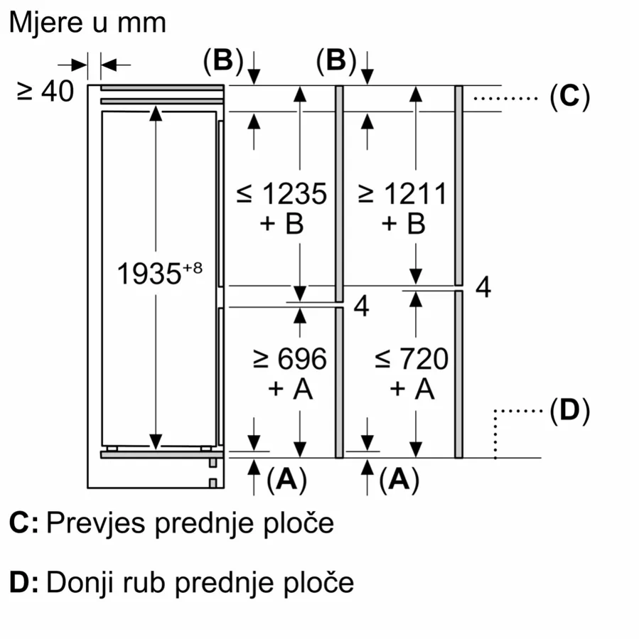 Ugradbeni hladnjak Bosch KBN96ADD0 WiFi SoftClosing 71x194cm
