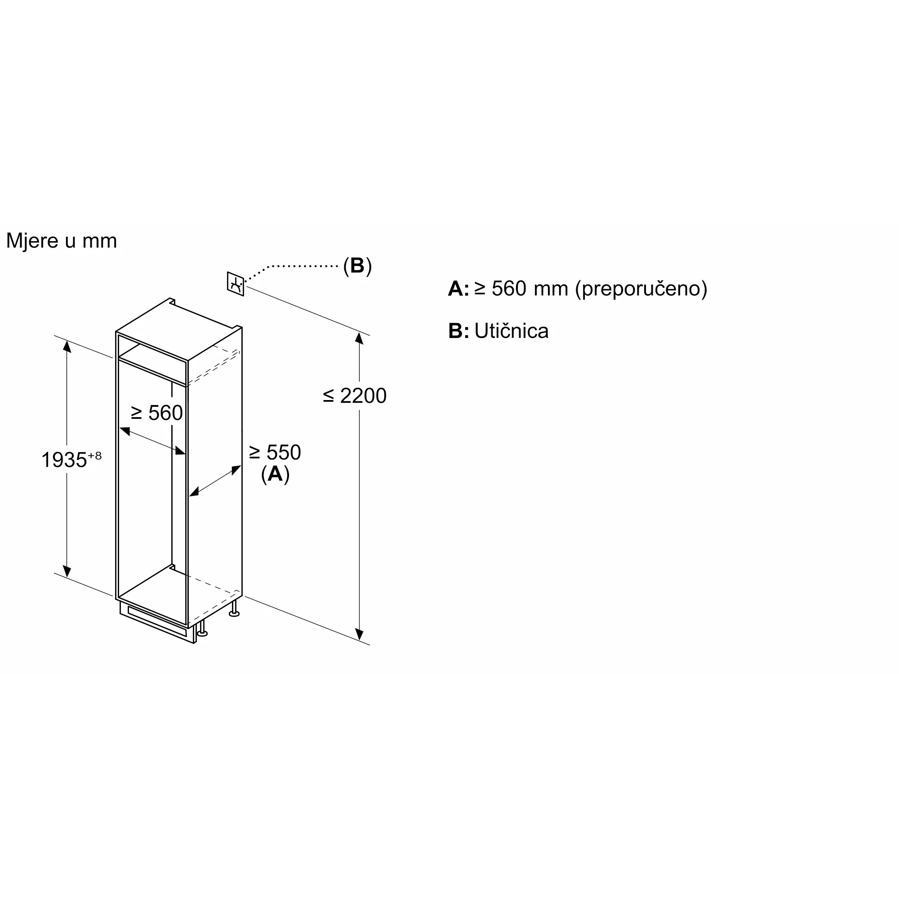 Ugradbeni hladnjak Bosch KIN96NSE0 194cm