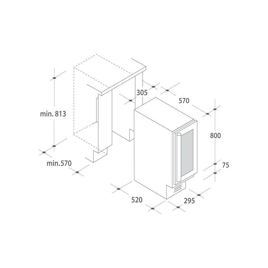 Podpultni hladnjak za vino Candy CCVB30/1