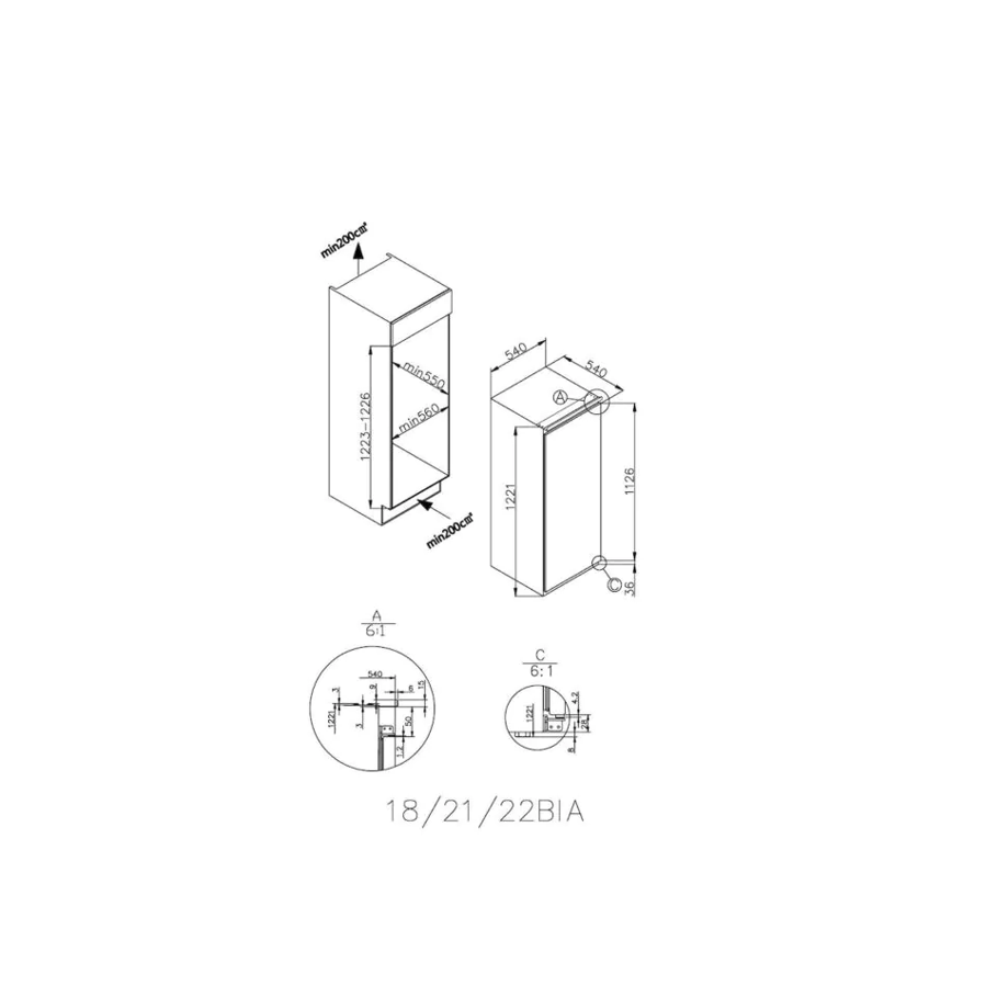 Ugradbeni hladnjak Candy CIO225EE/N