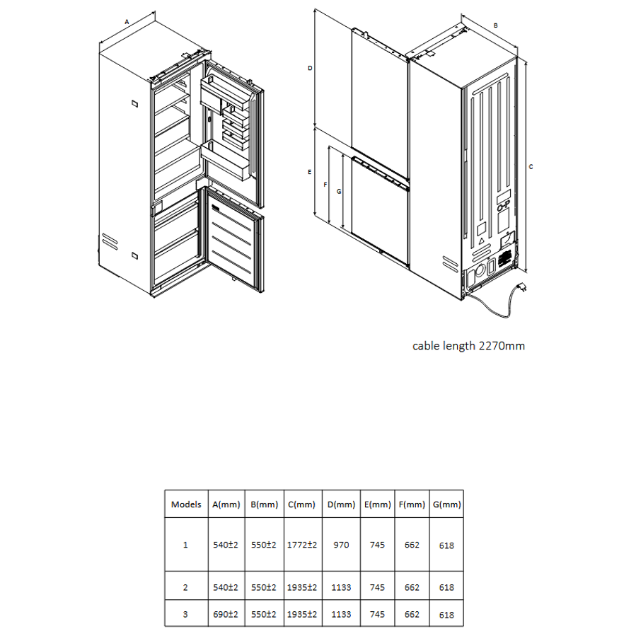 Ugradbeni hladnjak Candy ECNBQT3519EW WiFi 194cm