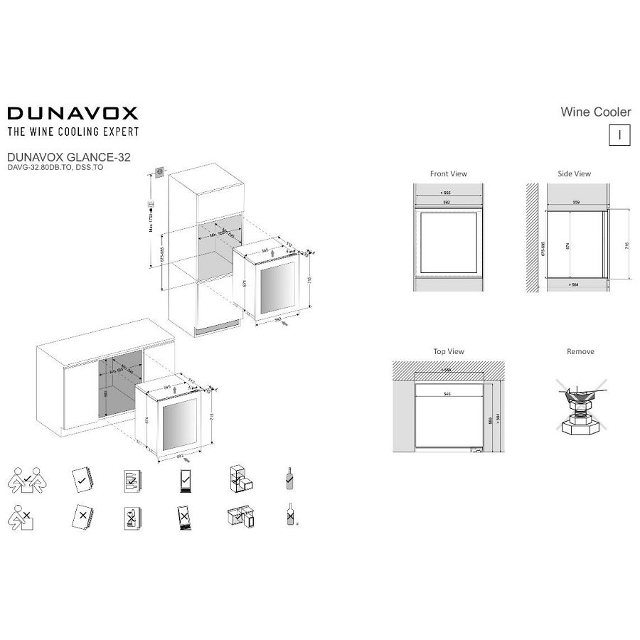 Ugradbeni hladnjak za vino Dunavox DAVG-32.80DB.TO