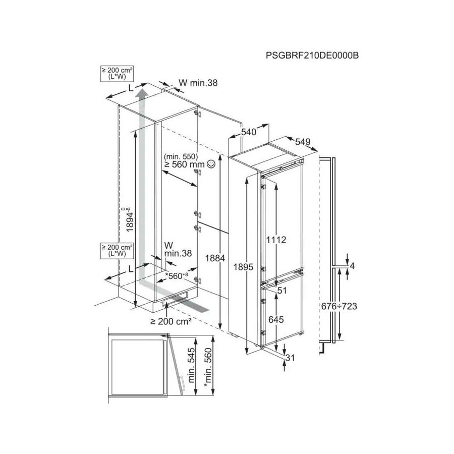 Ugradbeni hladnjak Electrolux ENS6TE19S - 188cm
