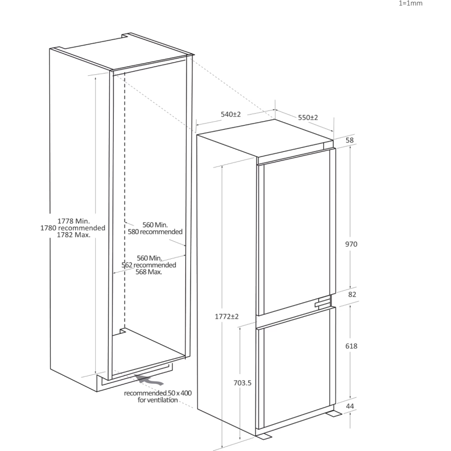 Ugradbeni hladnjak Haier HBW7518C WiFi