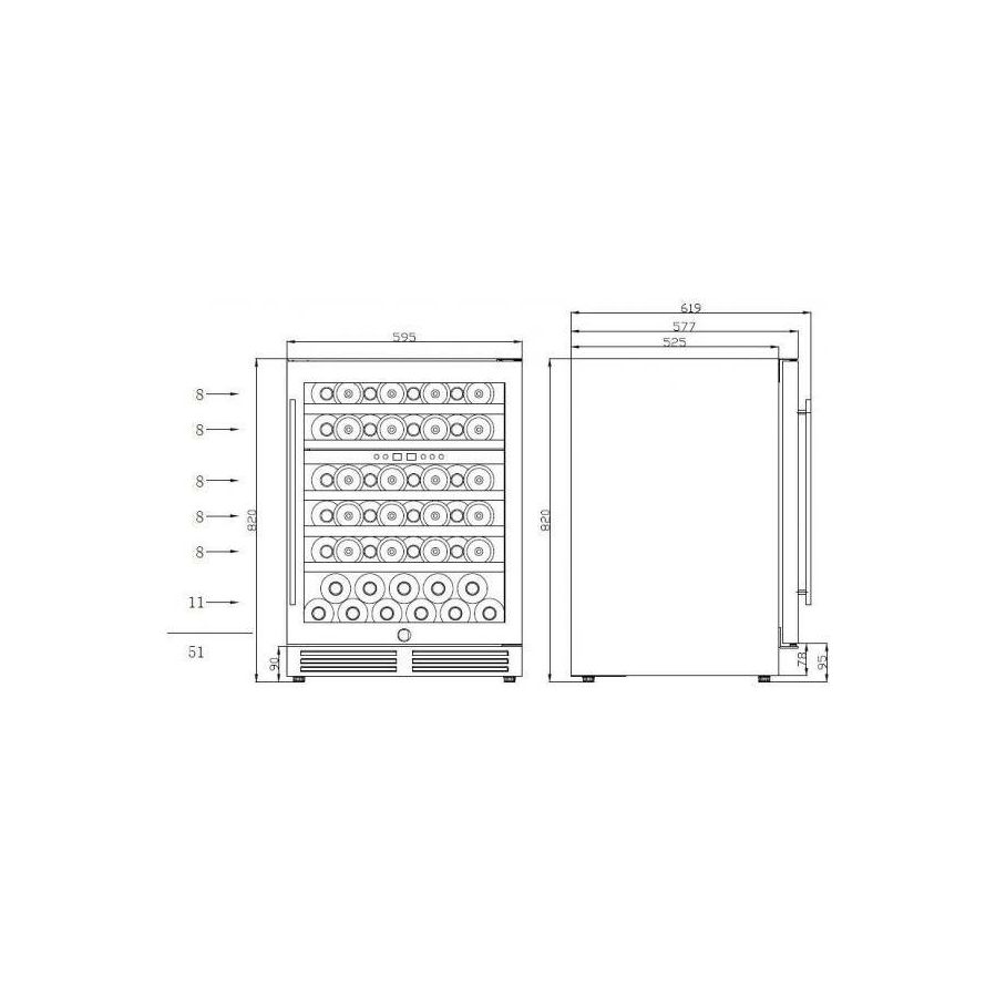 Podpultni za vino hladnjak La Sommeliere LSBU51X1