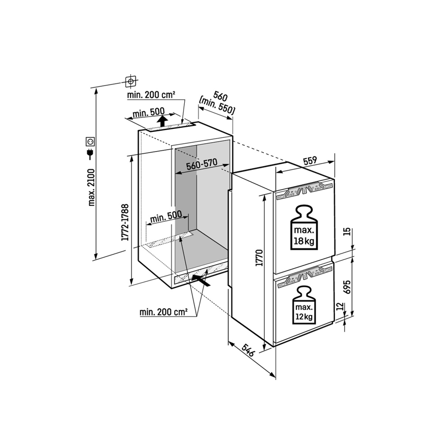 Ugradbeni hladnjak Liebherr ICBa5123 Plus BioFresh