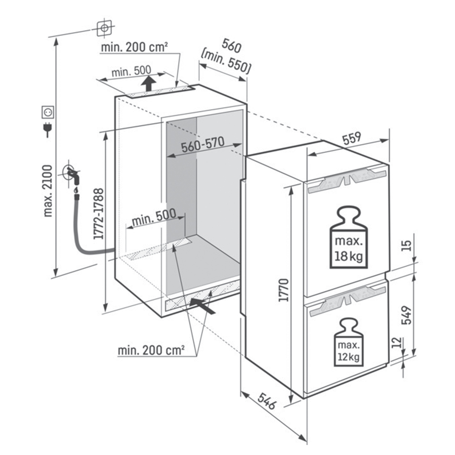 Ugradbeni hladnjak Liebherr ICBdi5182 PeakLine