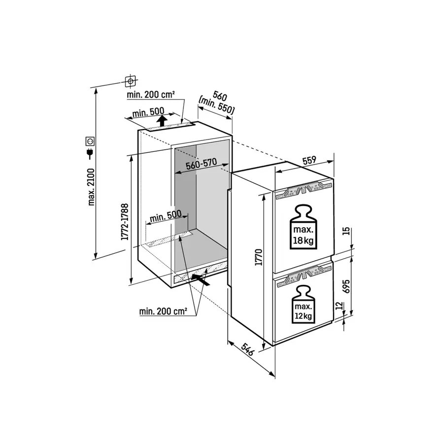 Ugradbeni hladnjak Liebherr ICBNbi5153 Prime BioFresh WiFi