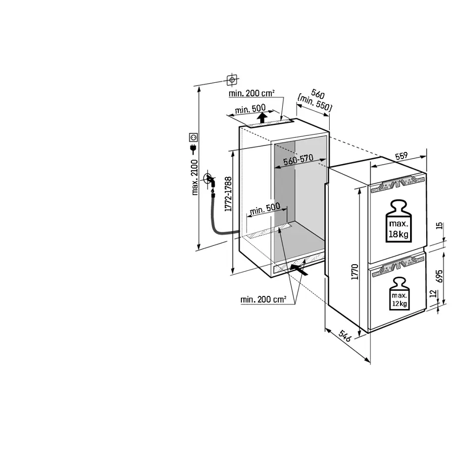 Ugradbeni hladnjak Liebherr ICBNbsci5173 Peak BioFreshPro IceMaker WiFi