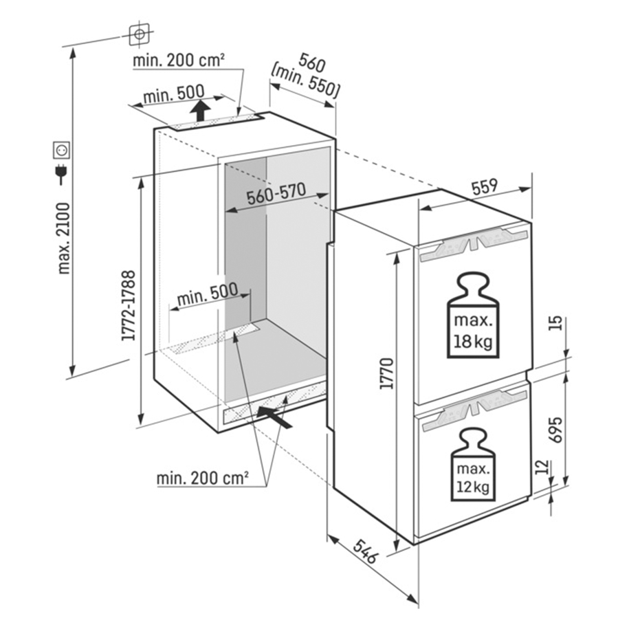 Ugradbeni hladnjak Liebherr ICBNdi5123 PlusLine