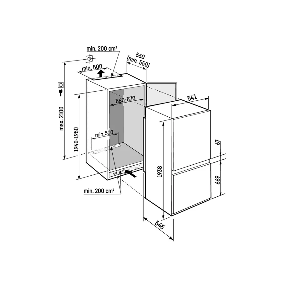 Ugradbeni hladnjak Liebherr ICBNSd5623 Plus BioFresh 194cm