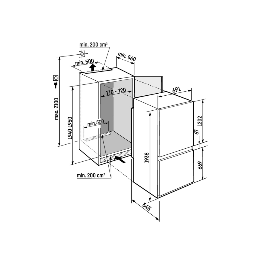 Ugradbeni hladnjak Liebherr ICBNSd7623 Plus BioFresh SoftClosing 71x194cm