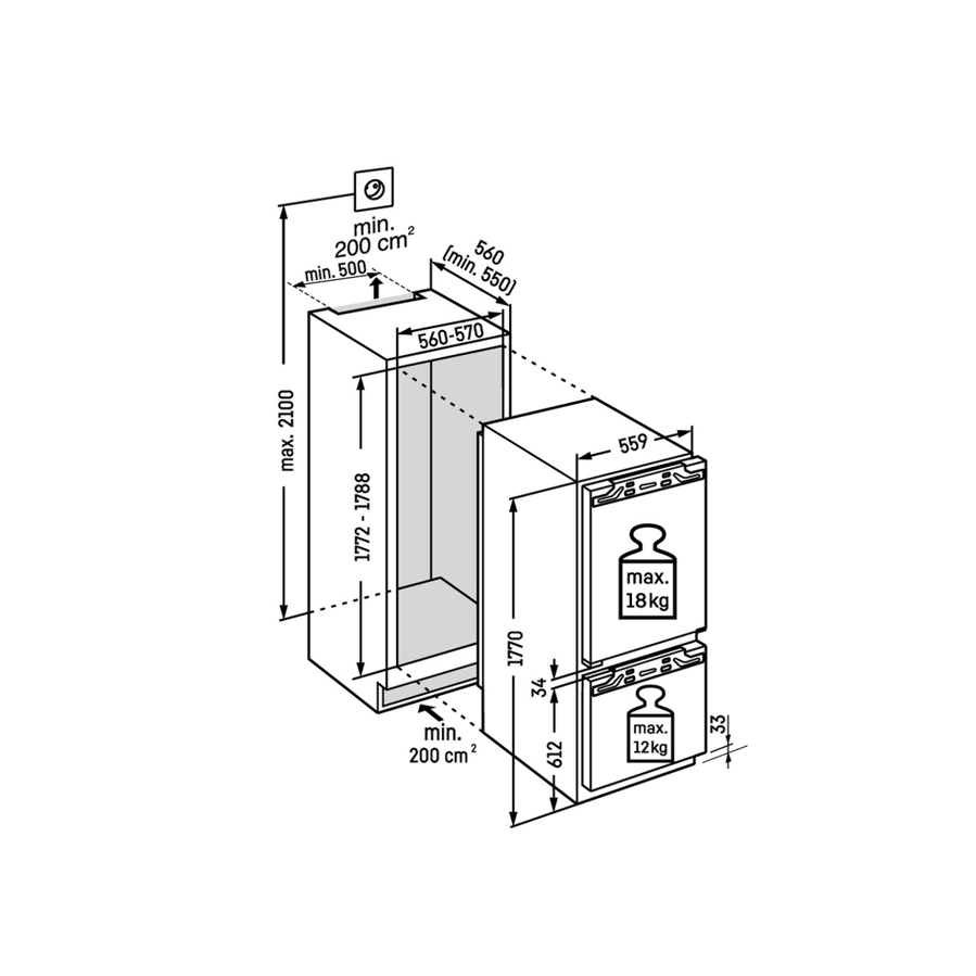 Ugradbeni hladnjak Liebherr IRCBe5121 Plus BioFresh SoftClosing
