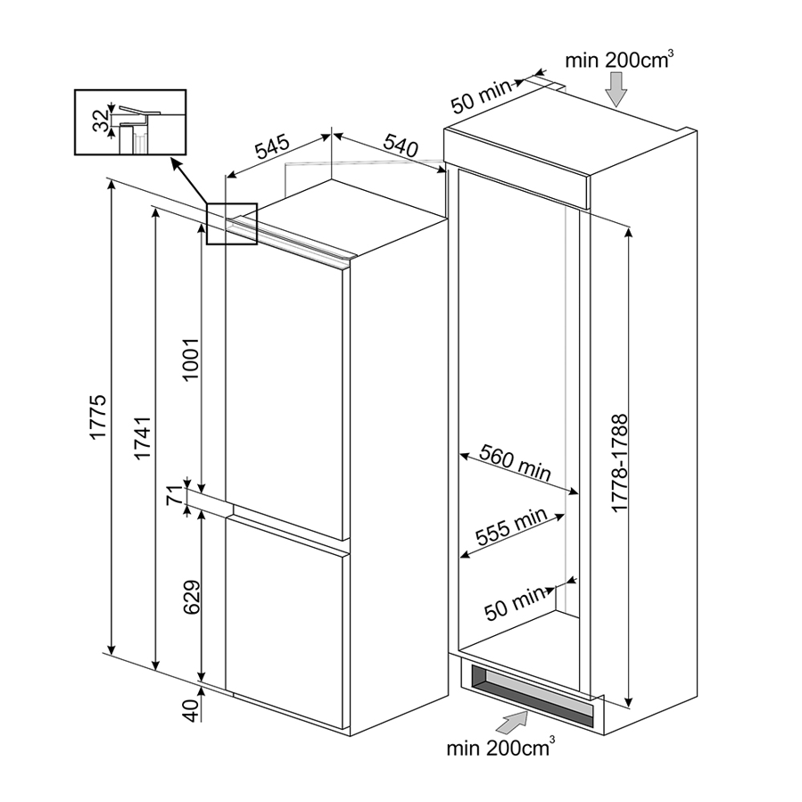 Ugradbeni hladnjak Smeg C8175TNE