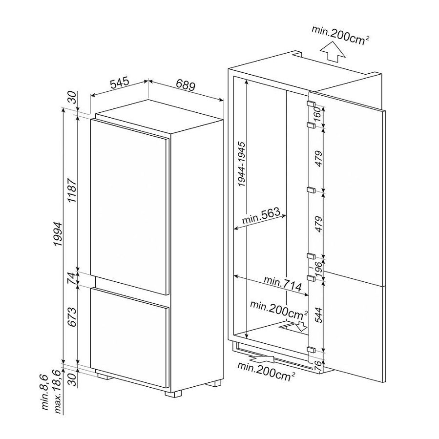 Ugradbeni hladnjak Smeg C875TNE